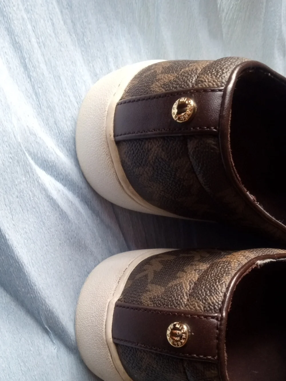 Michael Kors Brown Logo Slip-On Sneakers, Sz.8.5, Pre-owned